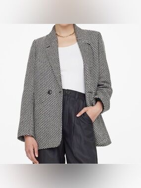 Anine Bing - Black & White Fishbone "Diana" Blazer Sz XS